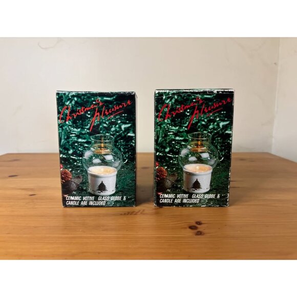 Set of 2 Vintage Zellers “Christmas Pleasure” Votive Candle Sets - Picture 2 of 6